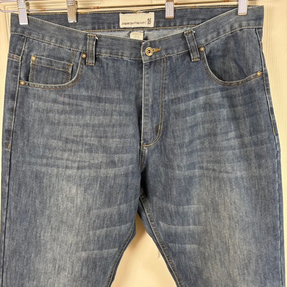 Paper Denim & Cloth Men's Jeans 42x32 Dark Wash Denim Straight Leg Streetwear‎ - Picture 4 of 6